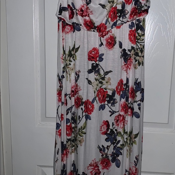 💛Strapless Floral Maxi Dress - Picture 5 of 7